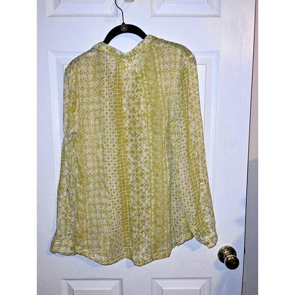 Anthropologie HEI HEI Daytrip Yellow Floral Print Long Sleeve Blouse Size S - Picture 6 of 9